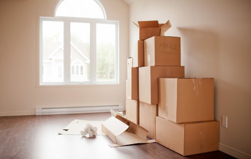 Boxes and furniture ready for removals in Upper Norwood